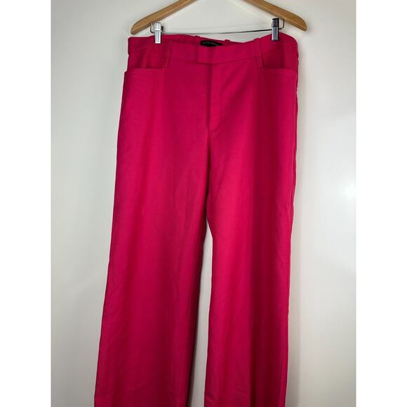 Banana Republic Lido Wide Leg Wool Pant Happy Hour Pink Women's Size 14L 14 long - Picture 3 of 14
